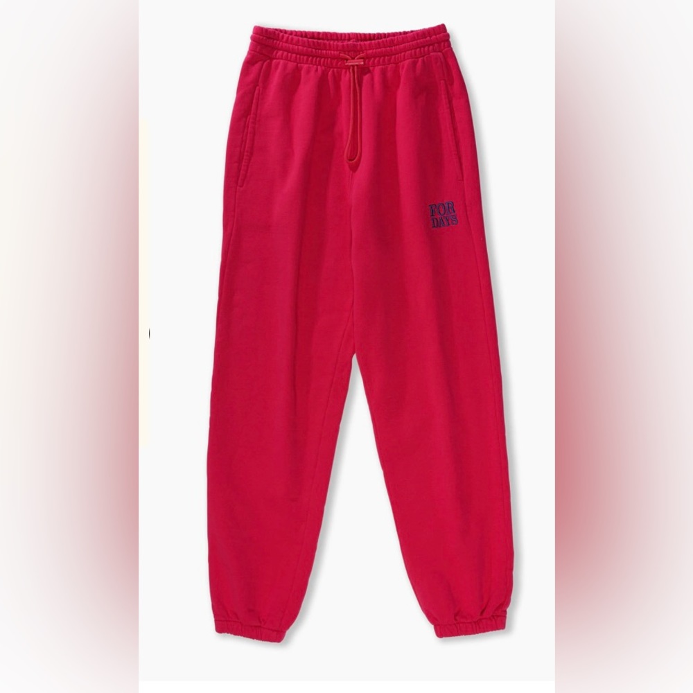 Large - Unisex - For Days - High Waisted Sweatpants - Bright Rose